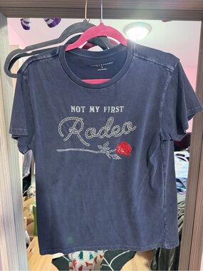 Lucky Brand Navy Graphic Tee “not my first rodeo”